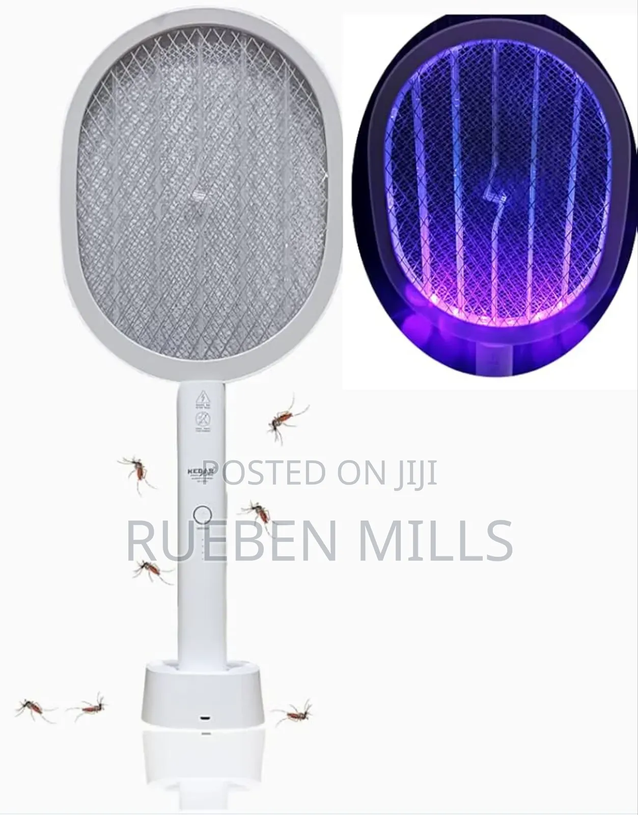 Handheld Chargeable Mosquito Killer Bat Swatter With Stand