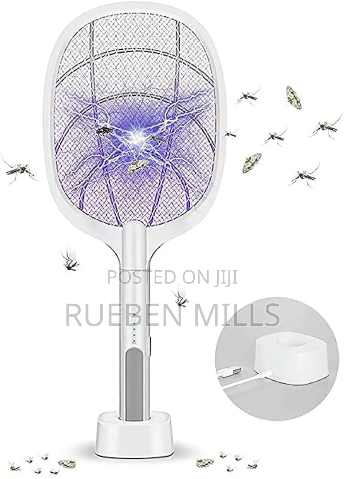 Handheld Chargeable Mosquito Killer Bat Swatter With Stand