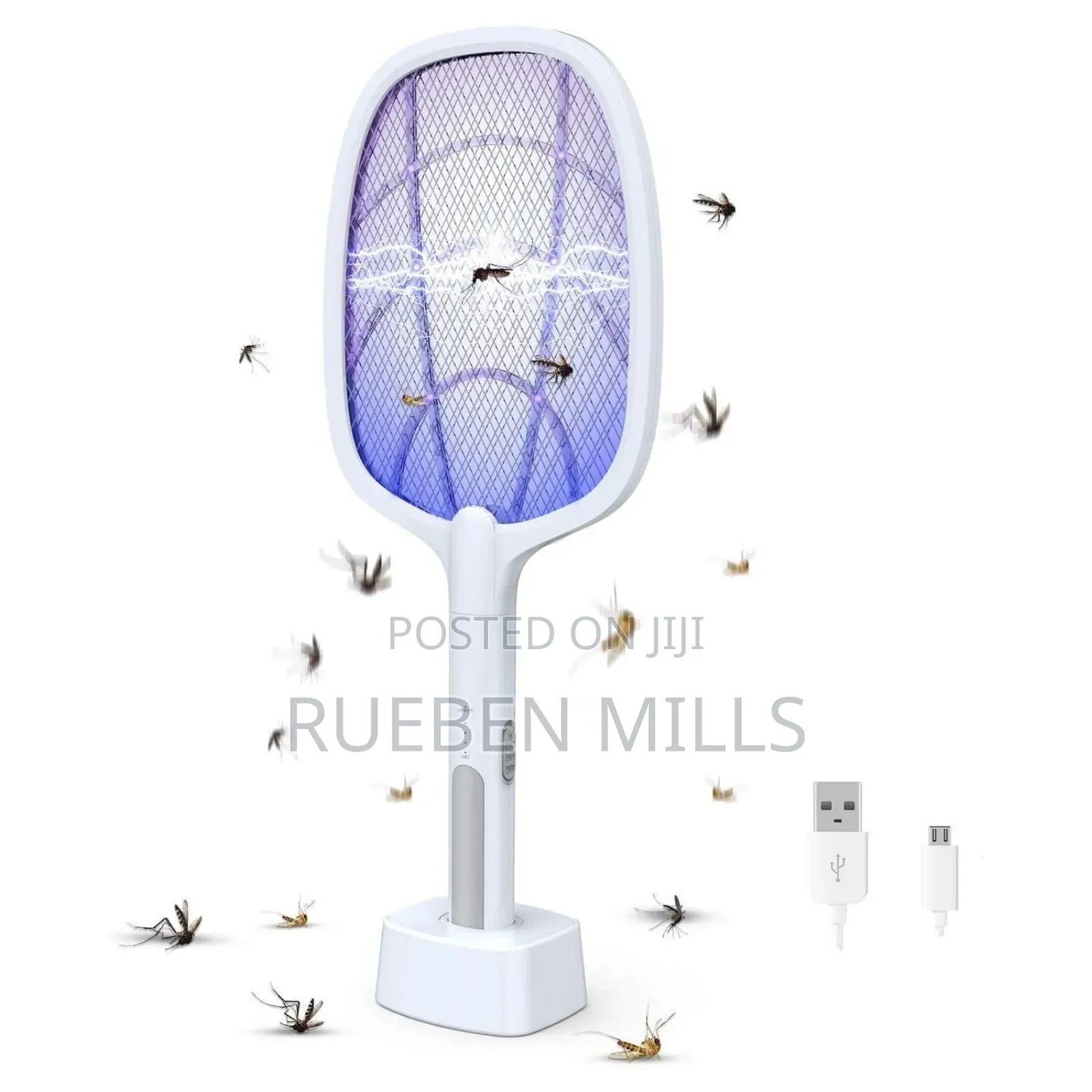 Handheld Chargeable Mosquito Killer Bat Swatter With Stand