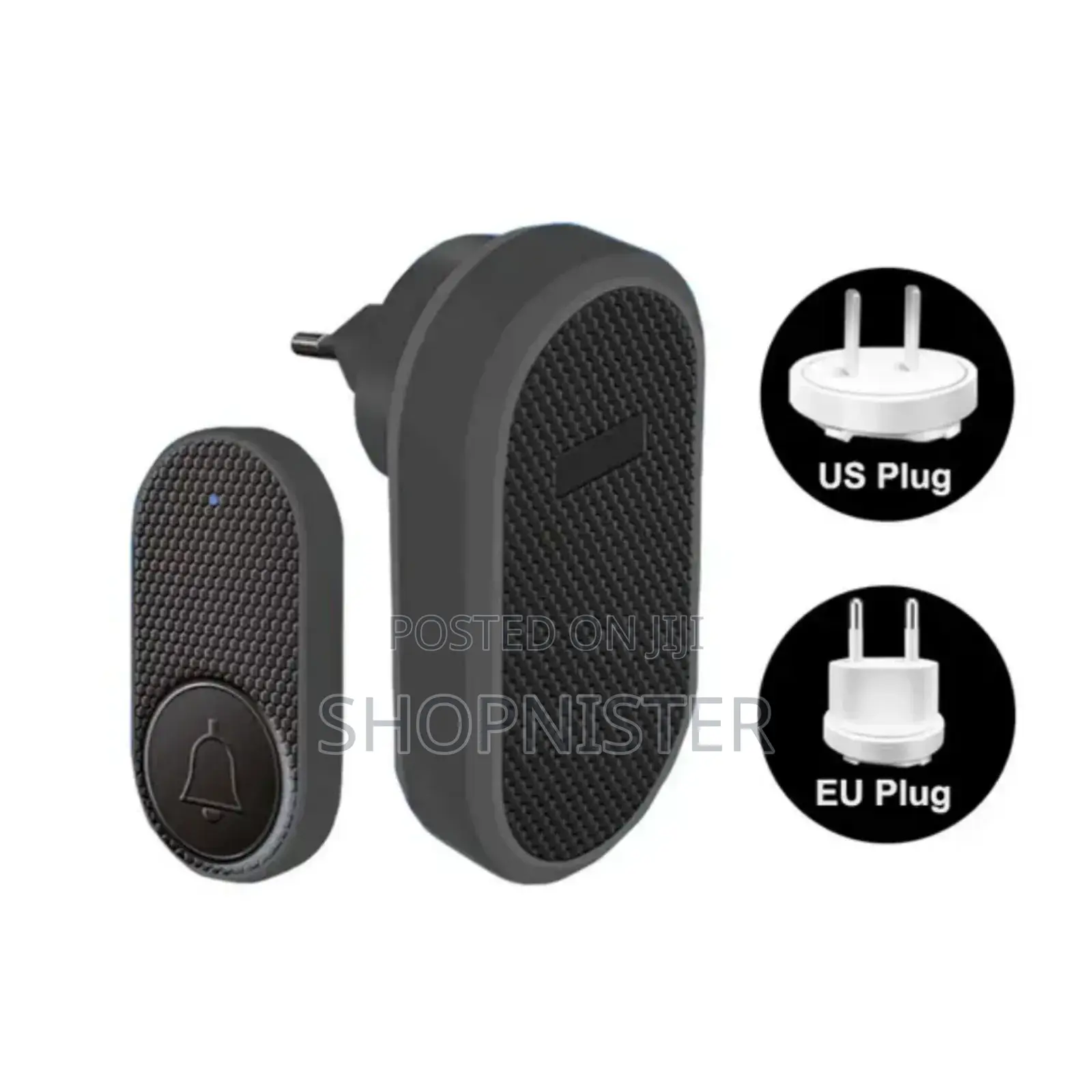 320meters Wireless Plug in Doorbell Black