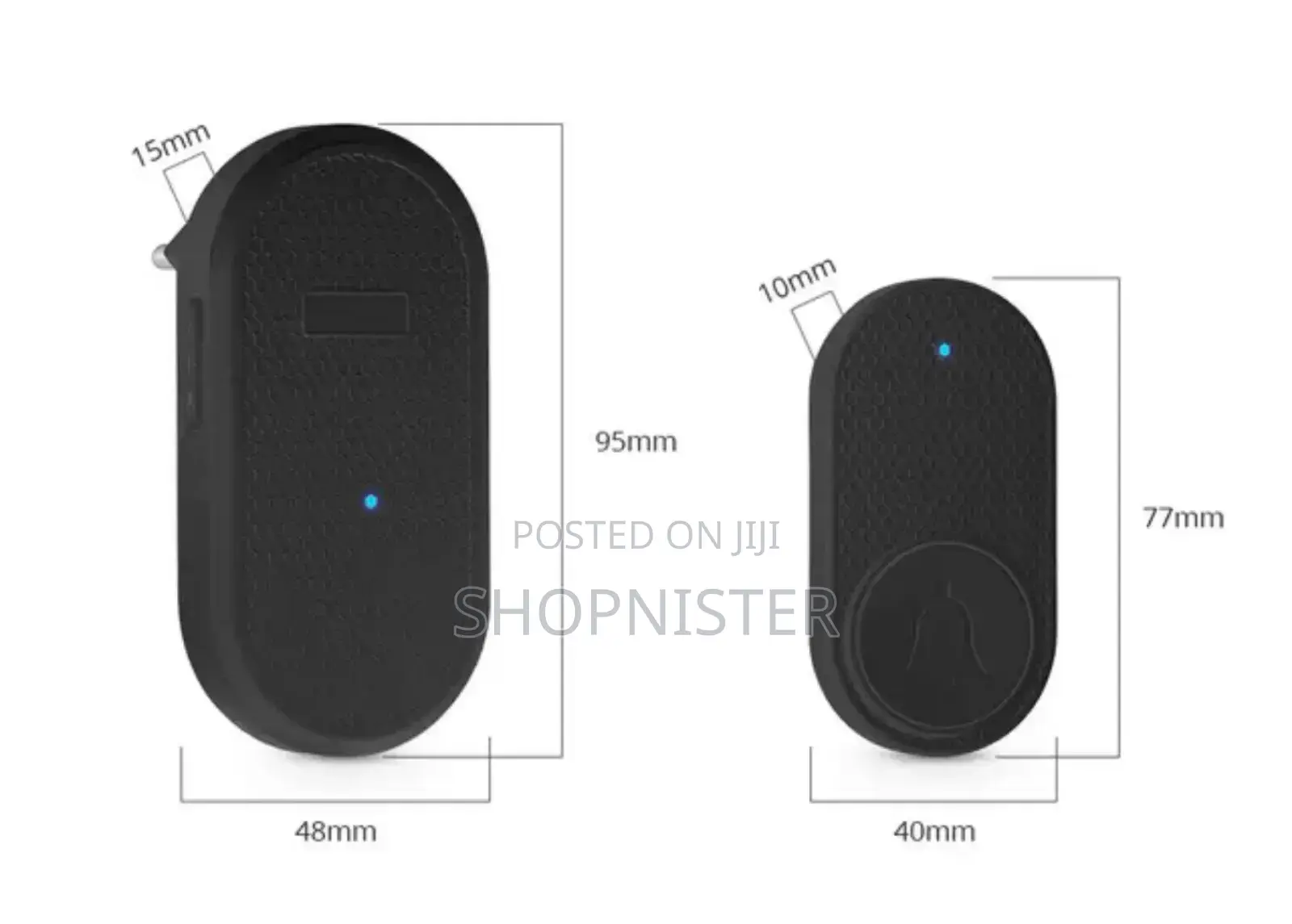 320meters Wireless Plug in Doorbell Black