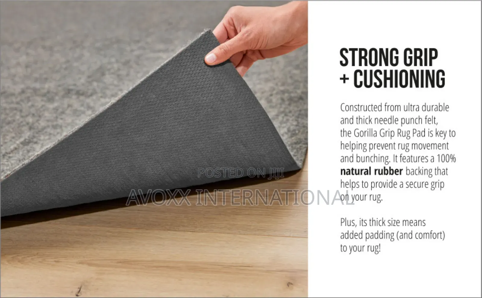 Gorilla Grip Felt Stay in Place Slip Resistant Rug Pad 5"X7"