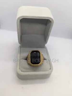Square Black Stoned Rings