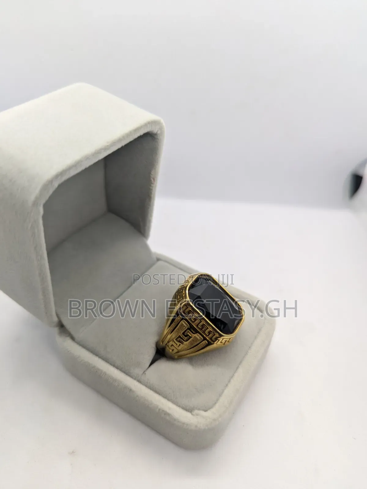 Square Black Stoned Rings