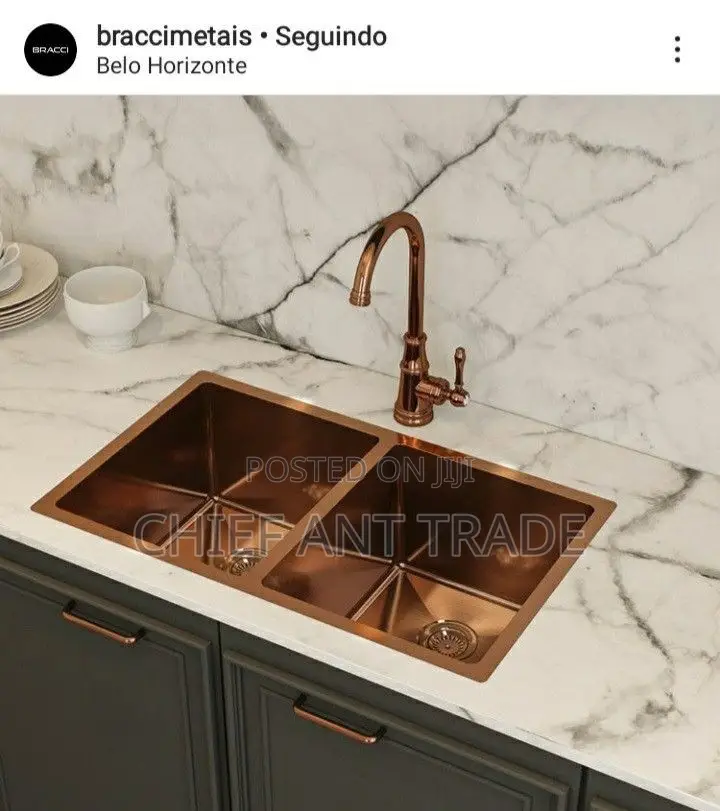 Kitchen Sink. Double Rose Gold. 7843r