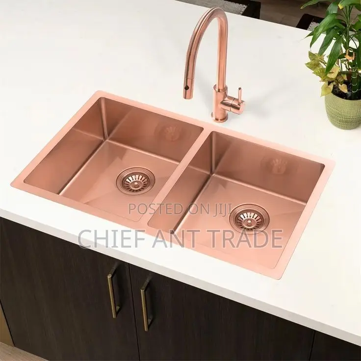 Kitchen Sink. Double Rose Gold. 7843r