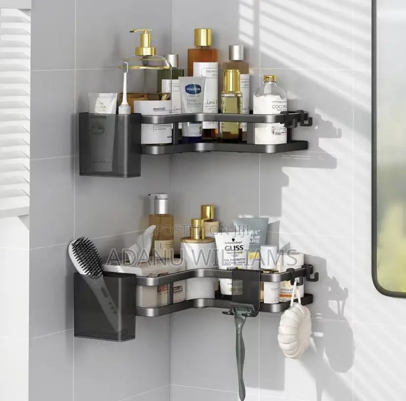 2 Pack Set Corner Shower Caddy Rustproof Organizer Shelves