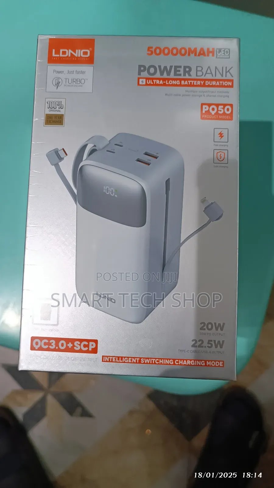 Ldnio Pq50 50000mah Power Bank Fast Charger Type C iPhone