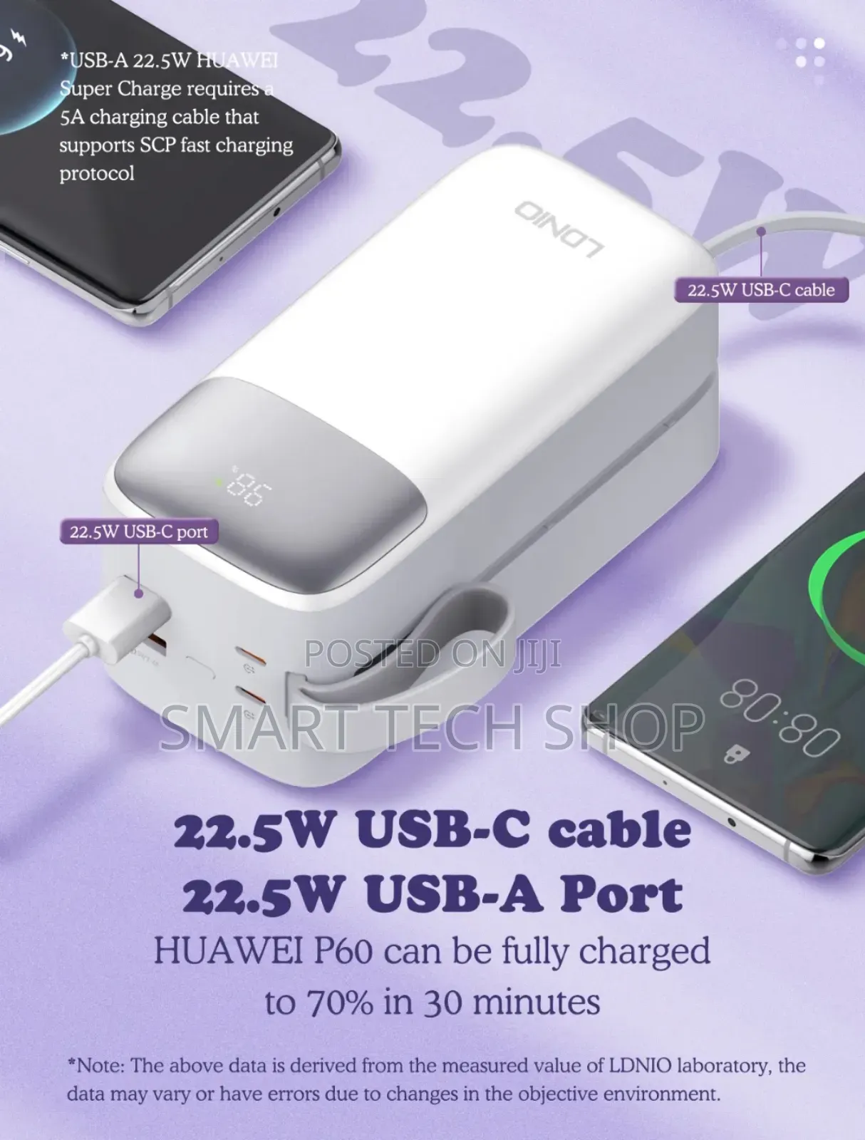 Ldnio Pq50 50000mah Power Bank Fast Charger Type C iPhone