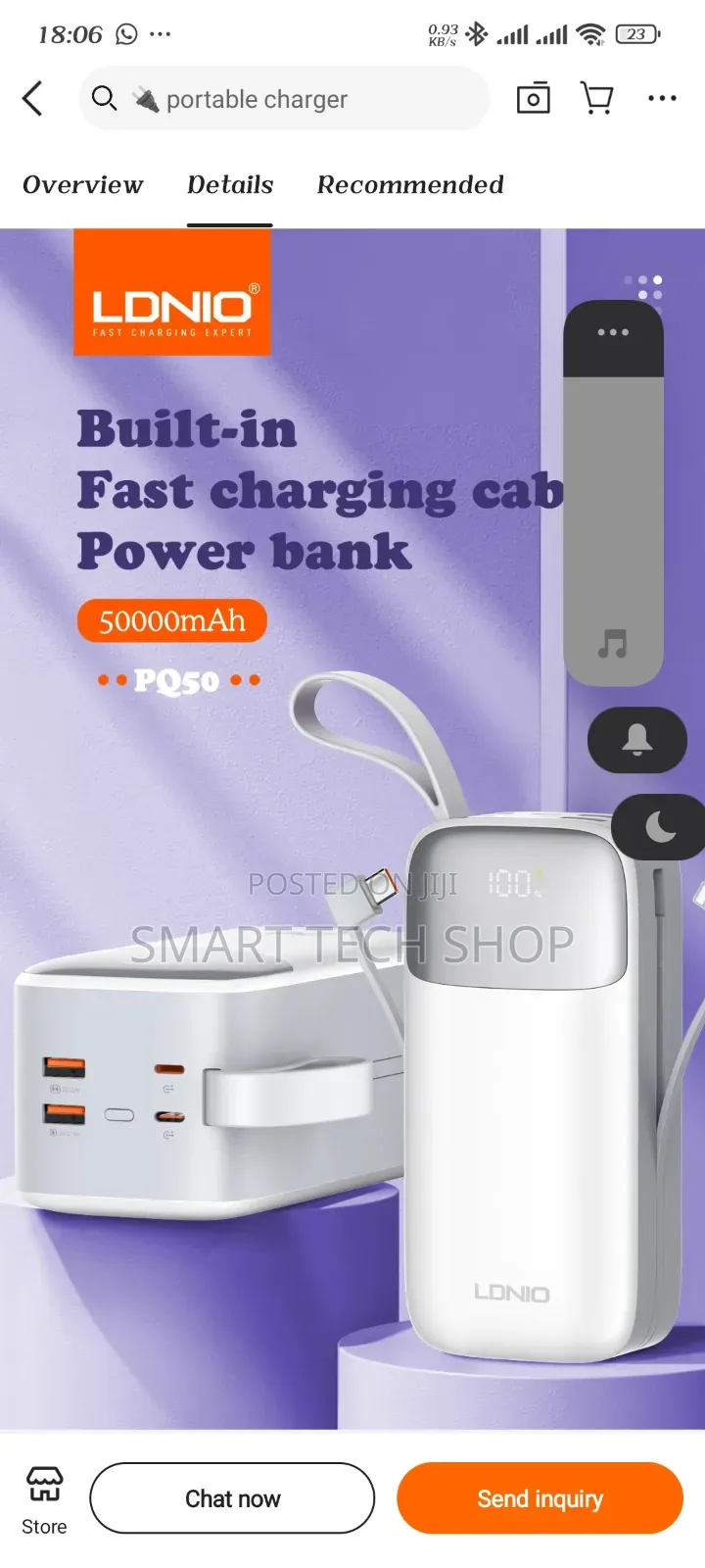 Ldnio Pq50 50000mah Power Bank Fast Charger Type C iPhone