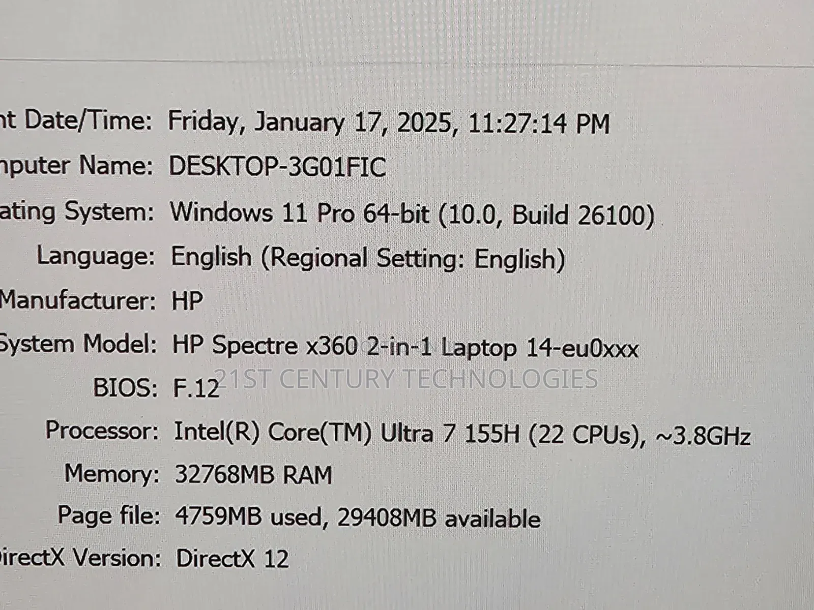 Laptop HP Spectre X360 13t 32GB Intel Core Ultra 7 SSD 2T