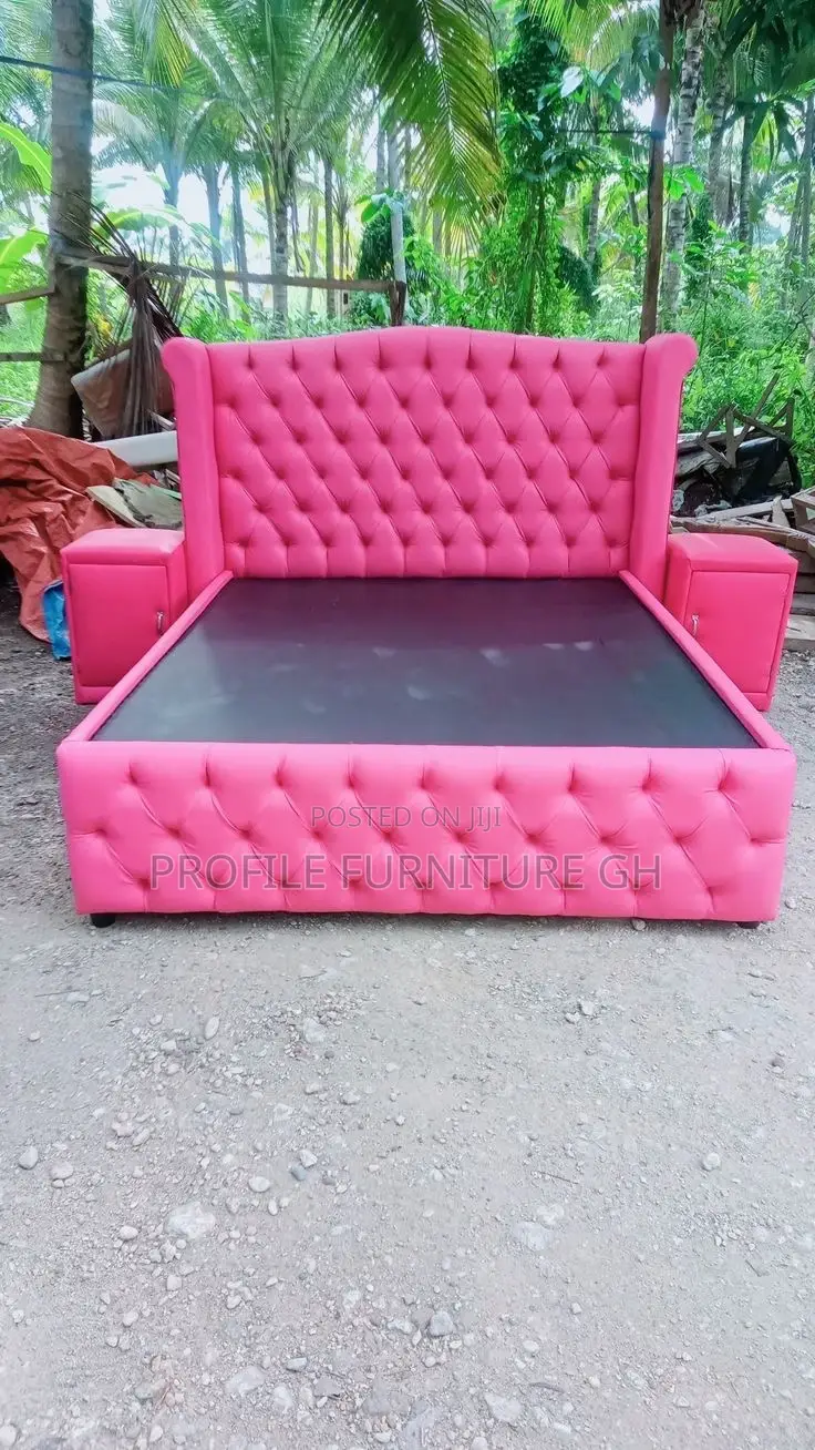 For Pink Lovers Double Bedframe With Two Drawers