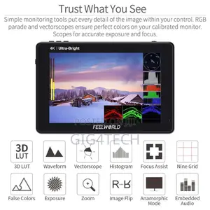 Feelworld Lut7 7in 2200nit Camera DSLR Field Monitor 3d Lut