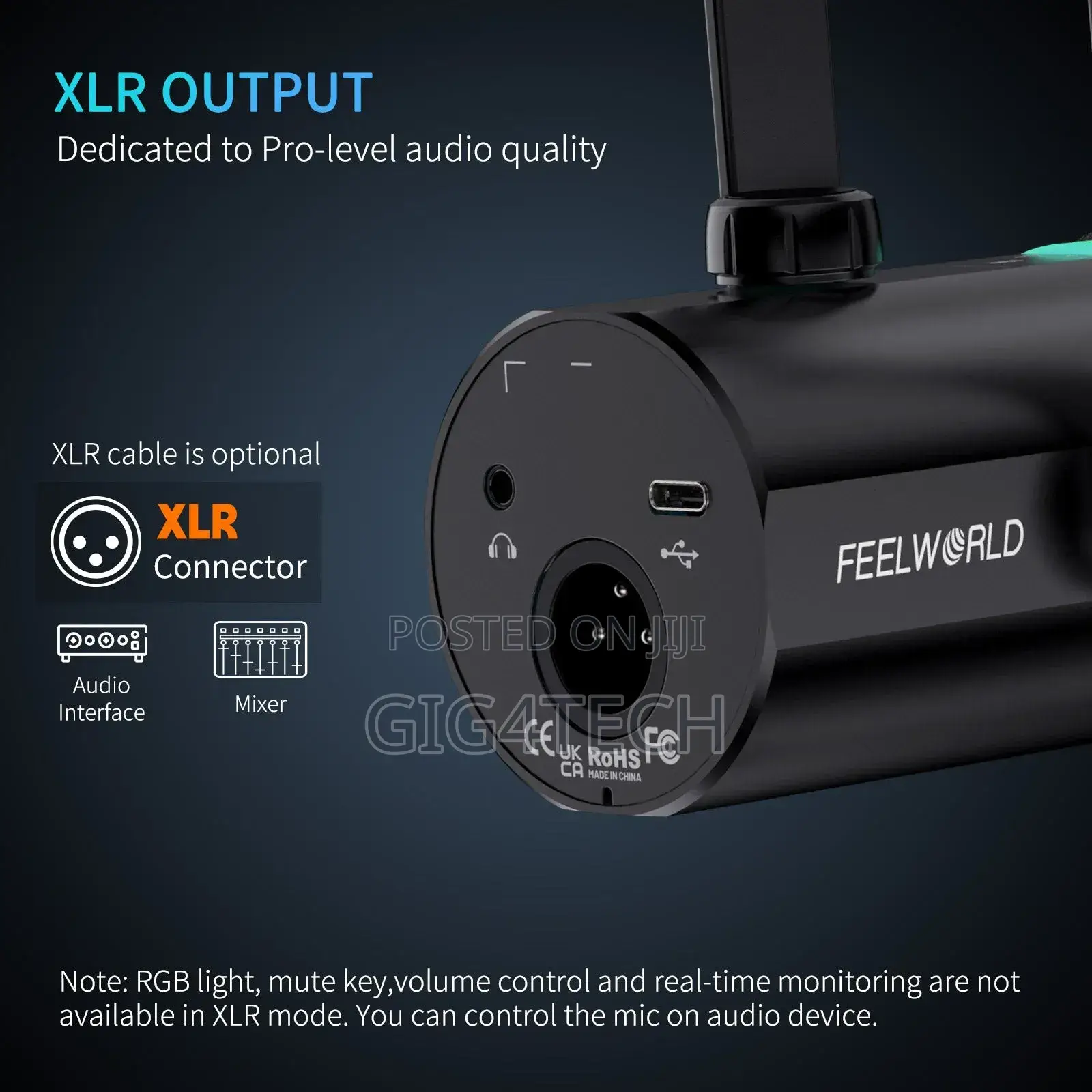 Feelworld Pm1-as XLR Usb Podcast Microphone With Stand