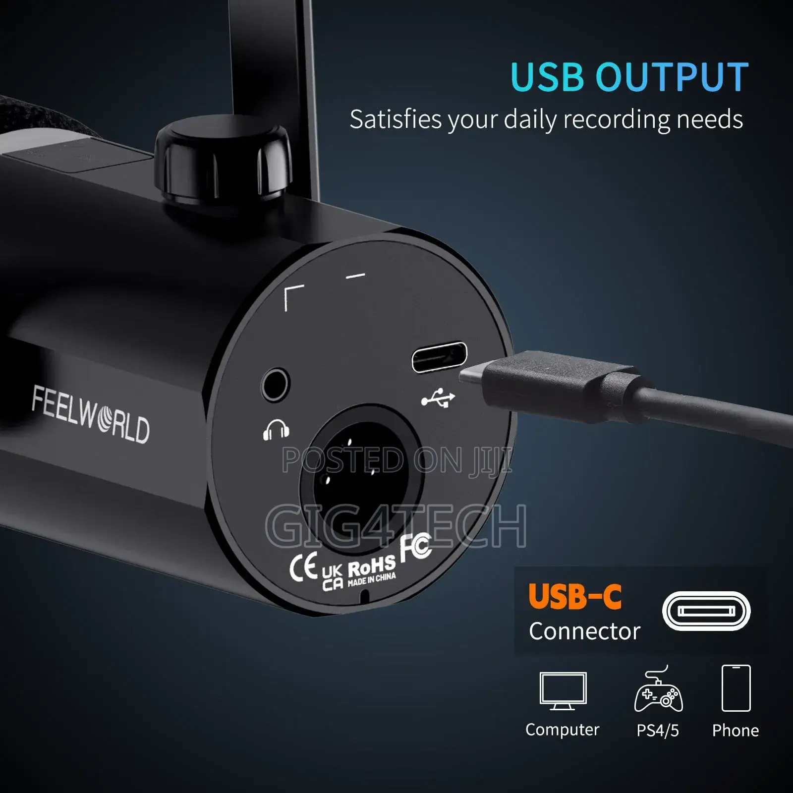 Feelworld Pm1-as XLR Usb Podcast Microphone With Stand
