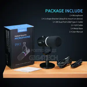 Feelworld Pm1-Xs XLR Usb Podcast Microphone With Stand