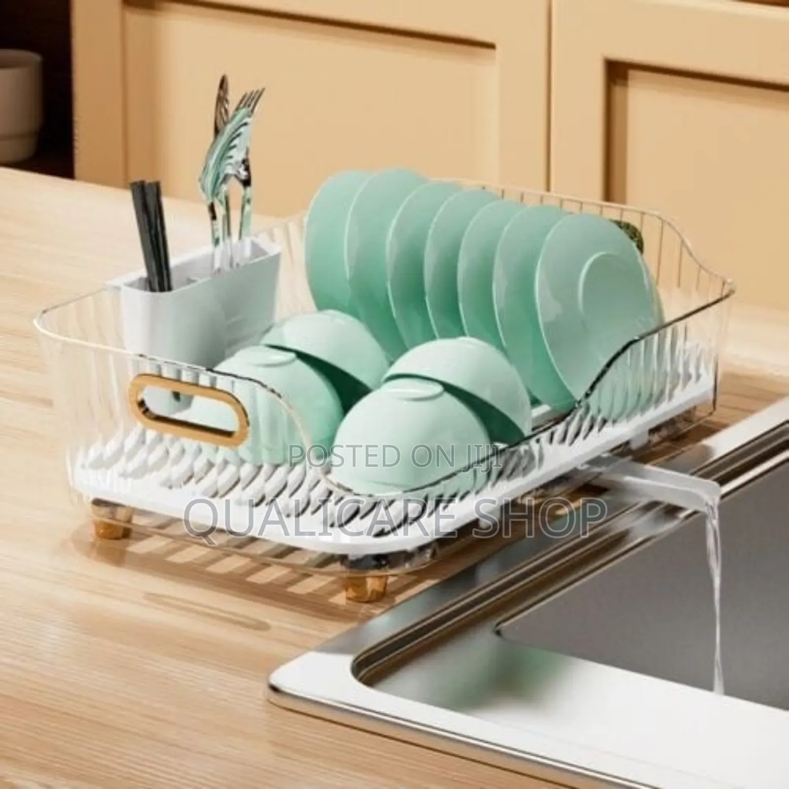 Acrylic Dish Drainer With Drip Tray