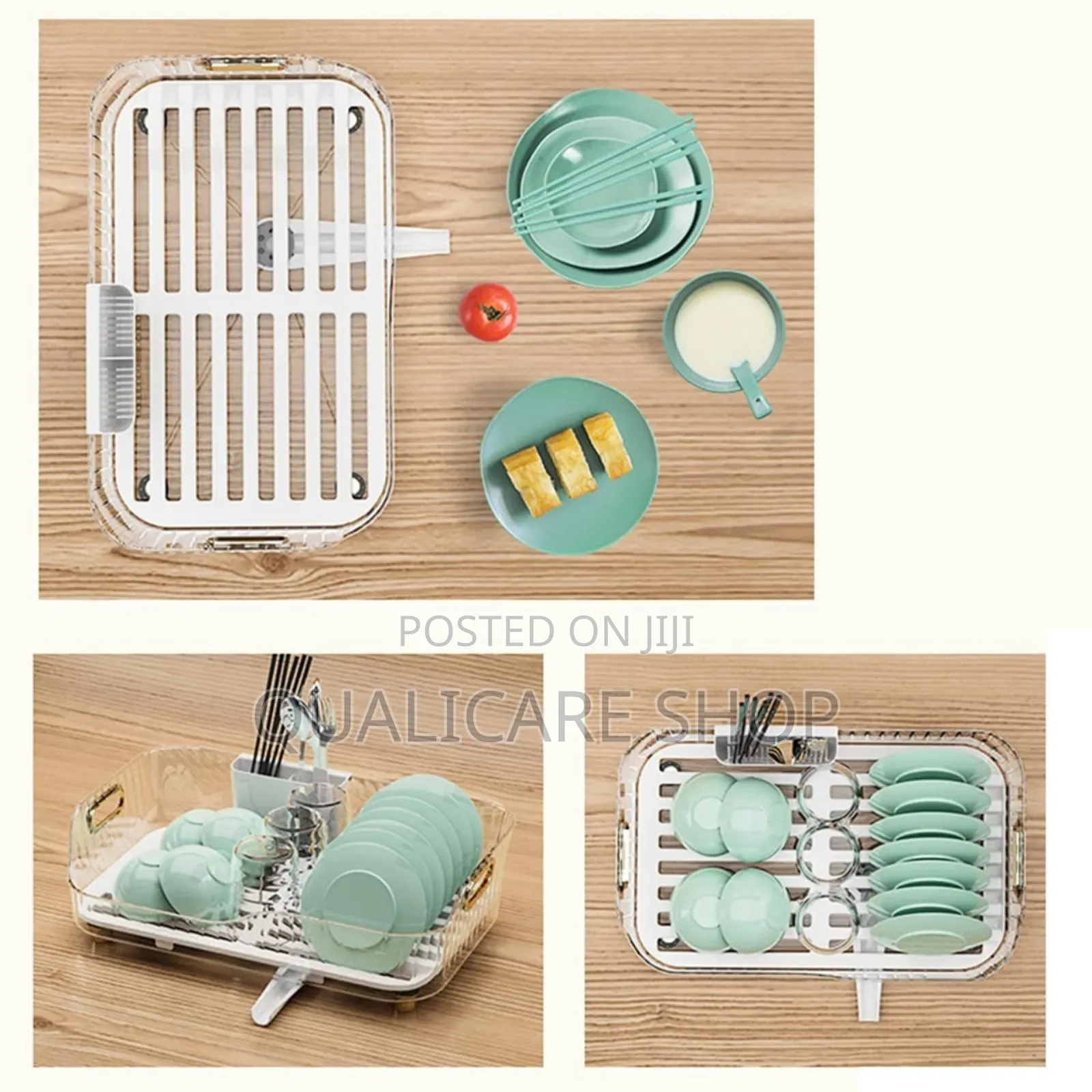 Acrylic Dish Drainer With Drip Tray