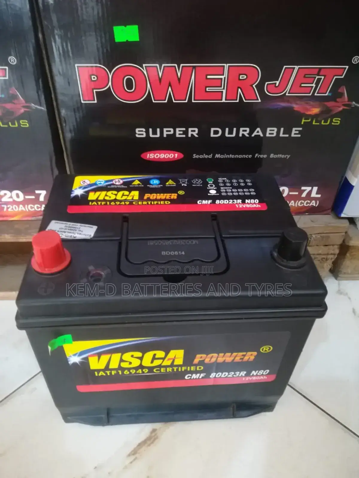 80D23L 80ah 15 Plates Visca Battery for American Cars