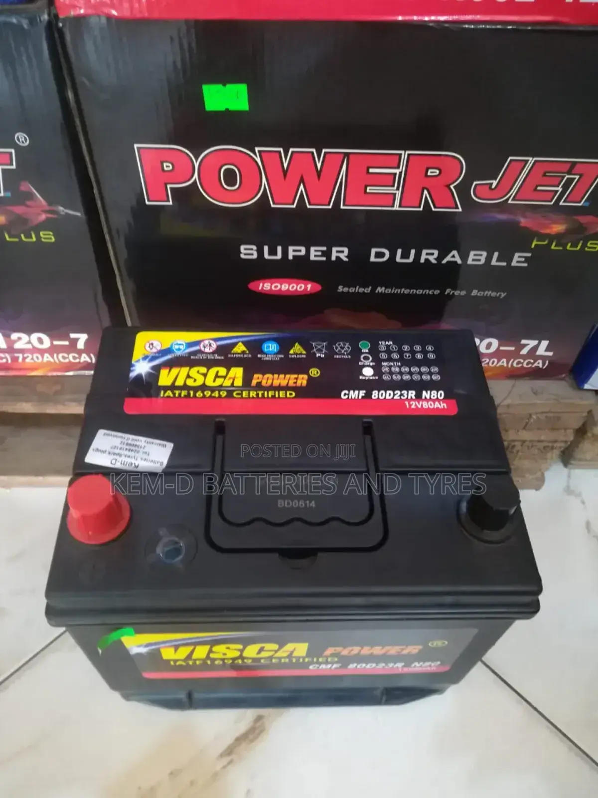 80D23L 80ah 15 Plates Visca Battery for American Cars