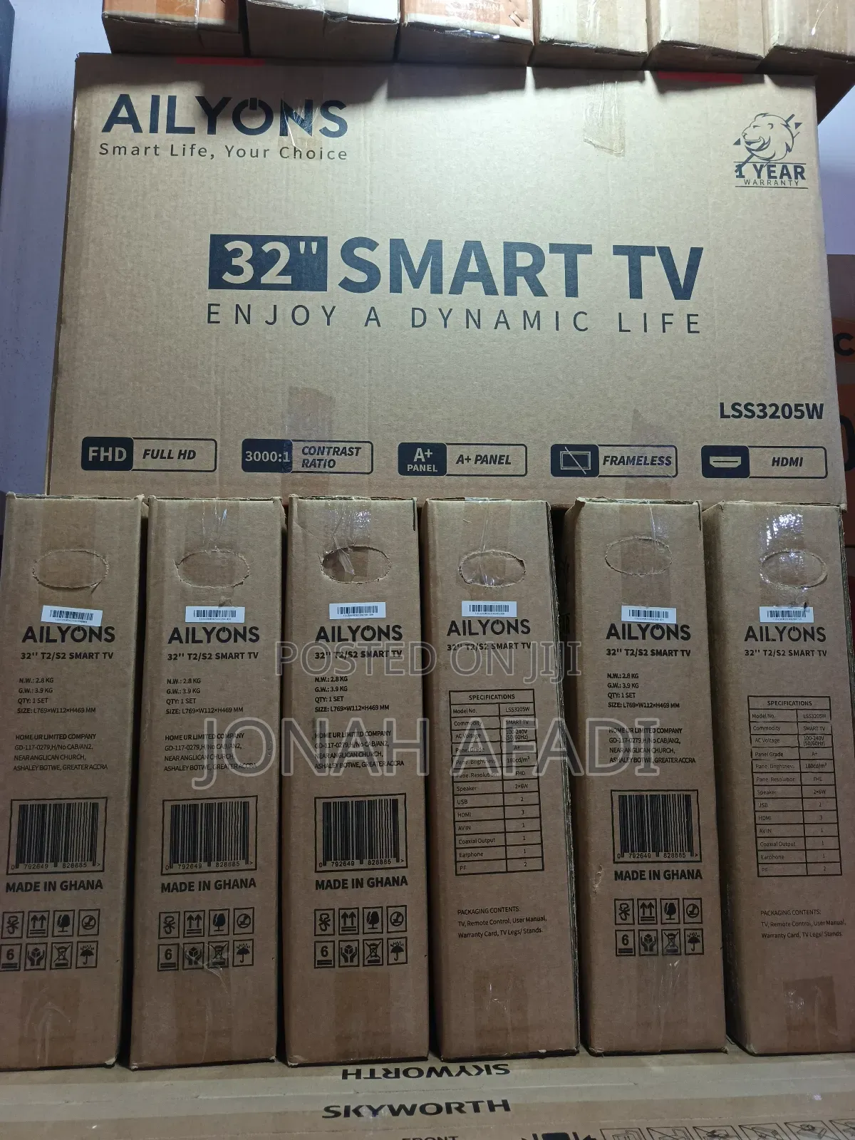 Ailyons 32′′ Android Smart Frameless Led Tv,Youtube, Netflix