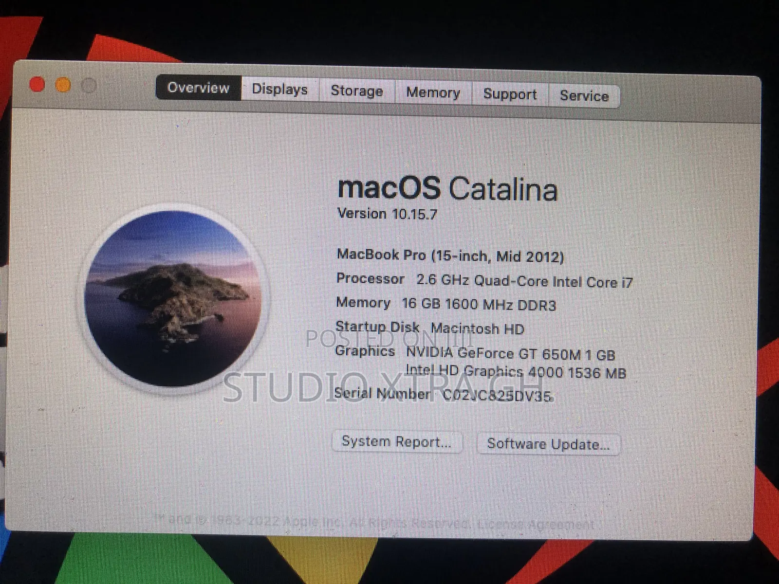 Laptop Apple MacBook Pro 2012 16GB Intel Core i7 SSD 512GB