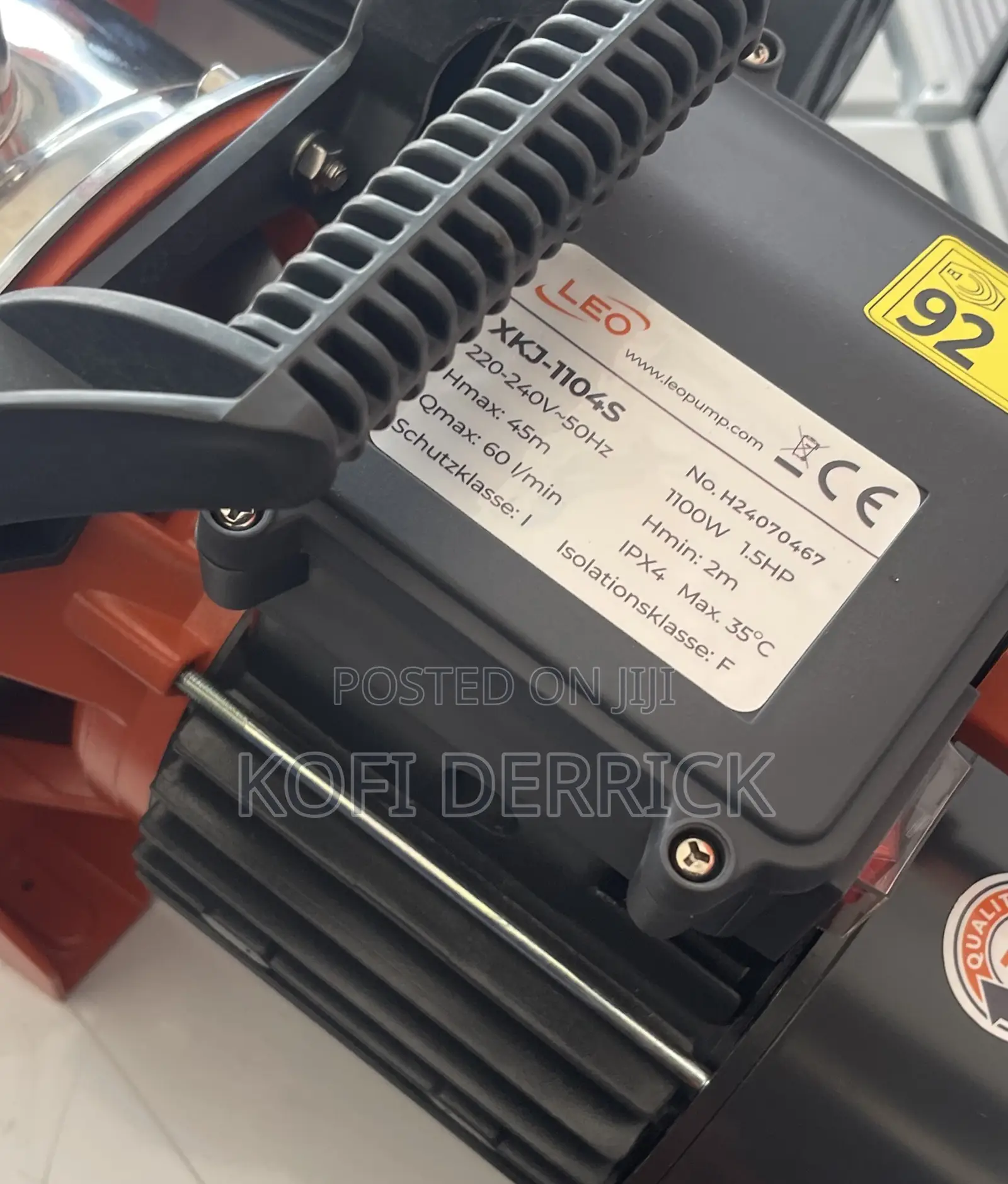 1.5hp Jet Pump - Leo Water Pump (Stainless Steel)