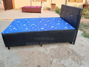 Blue and Black Inbuilt Double Bed