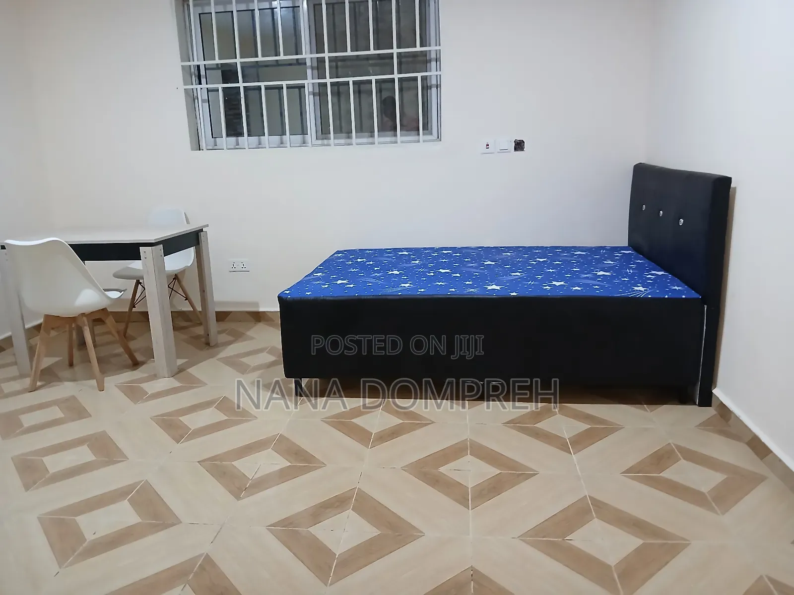 Blue and Black Inbuilt Double Bed