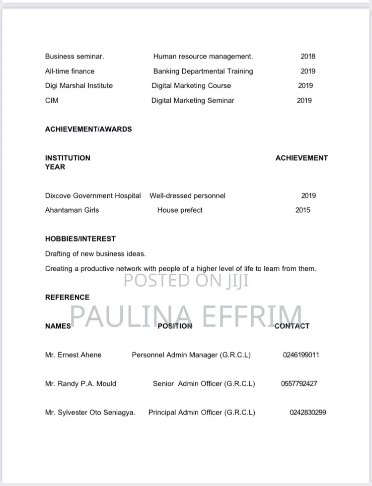 Administrative CV