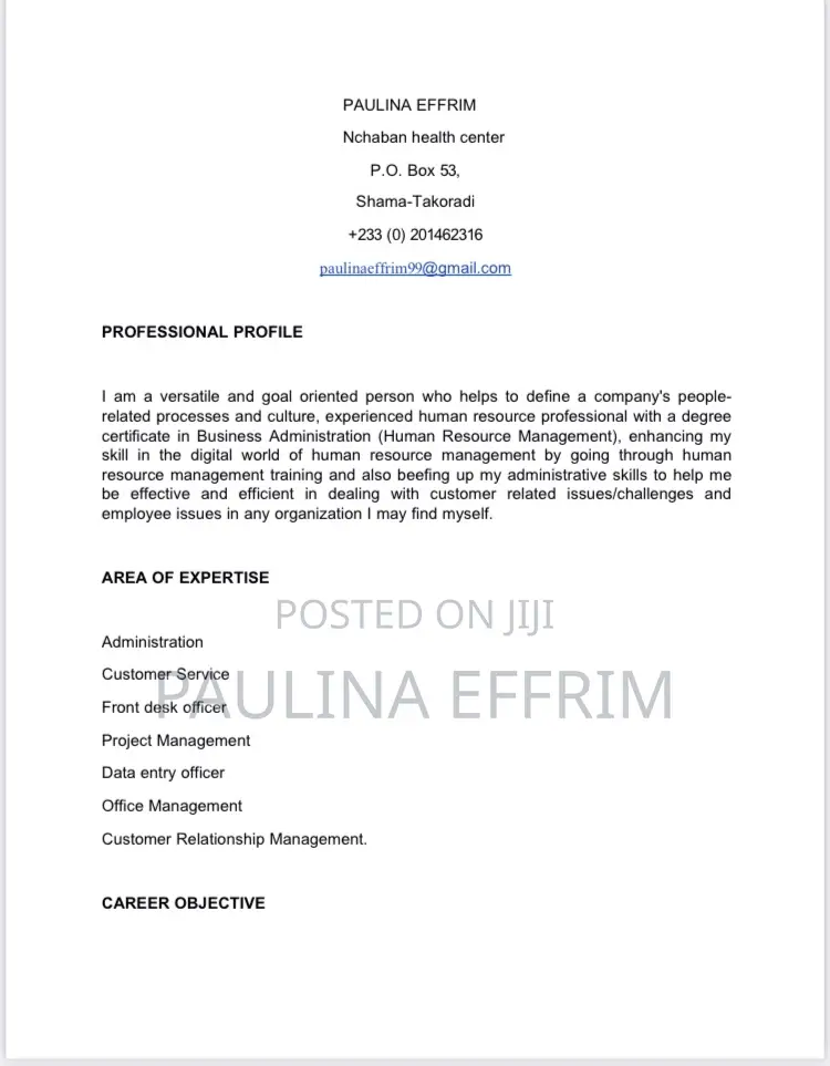 Administrative CV
