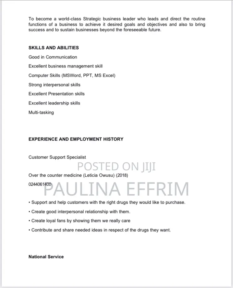 Administrative CV