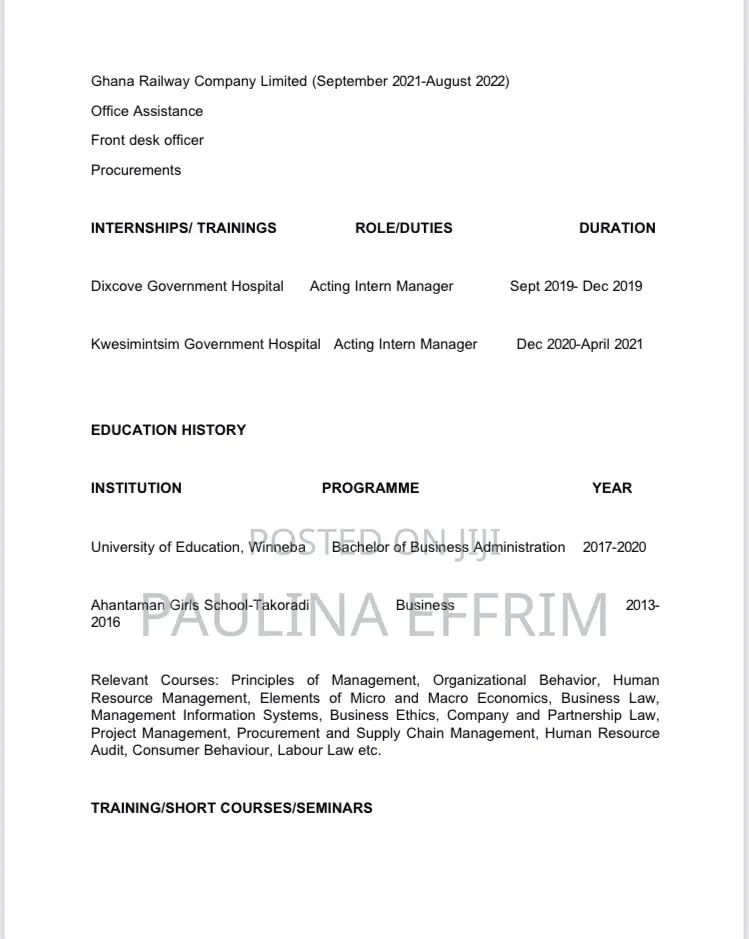Administrative CV
