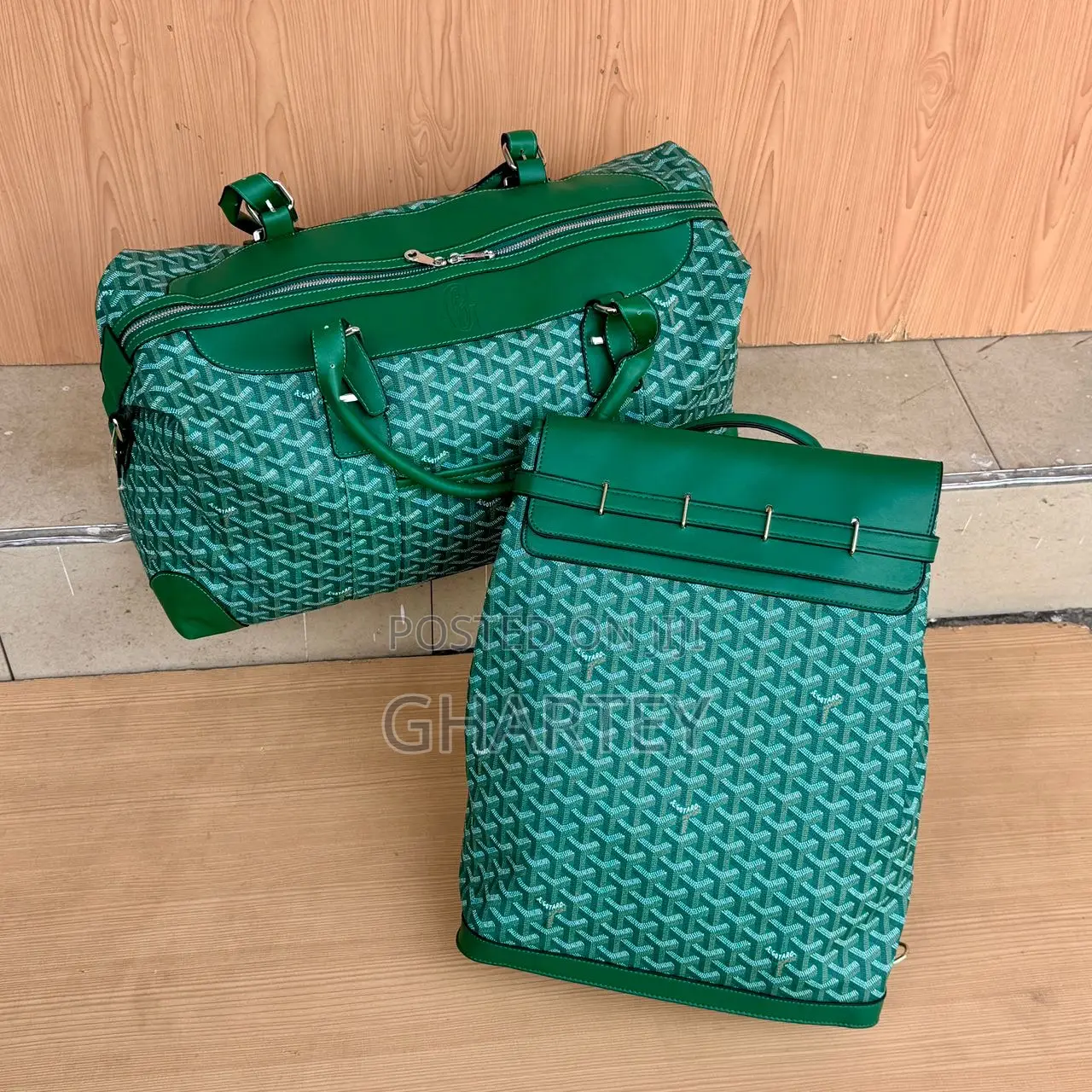 Luxury Goyard Travel Set Green