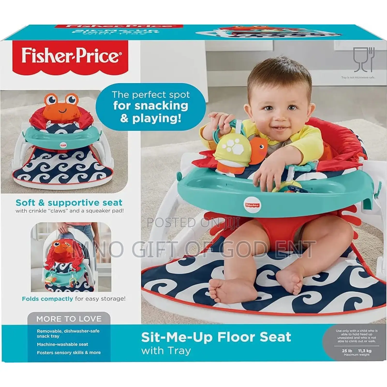 Fisher-Price Sit-Me-Up Floor Seat With Tray, Crab From U.S.