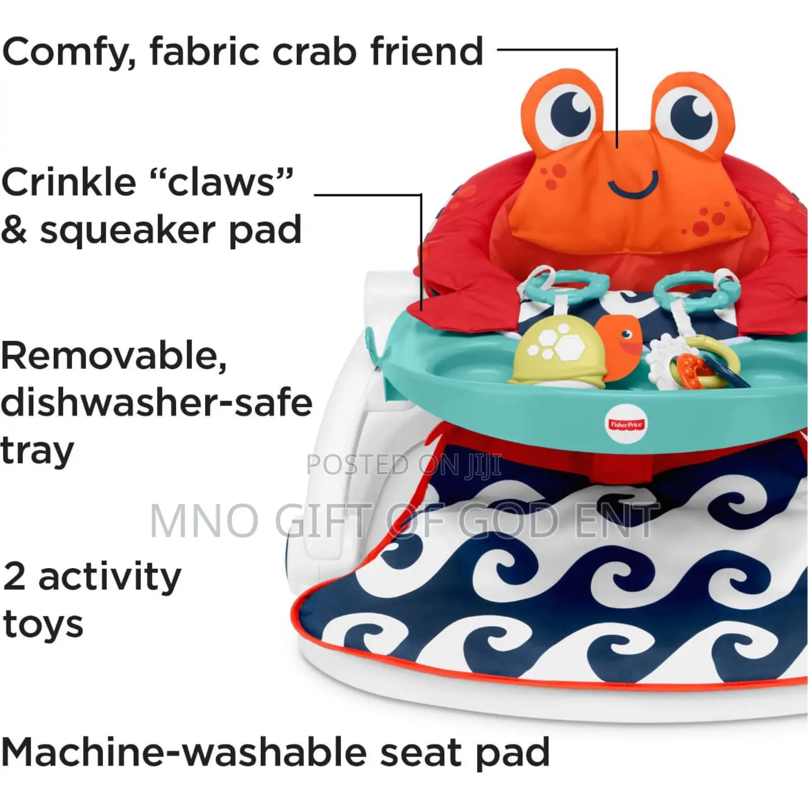 Fisher-Price Sit-Me-Up Floor Seat With Tray, Crab From U.S.
