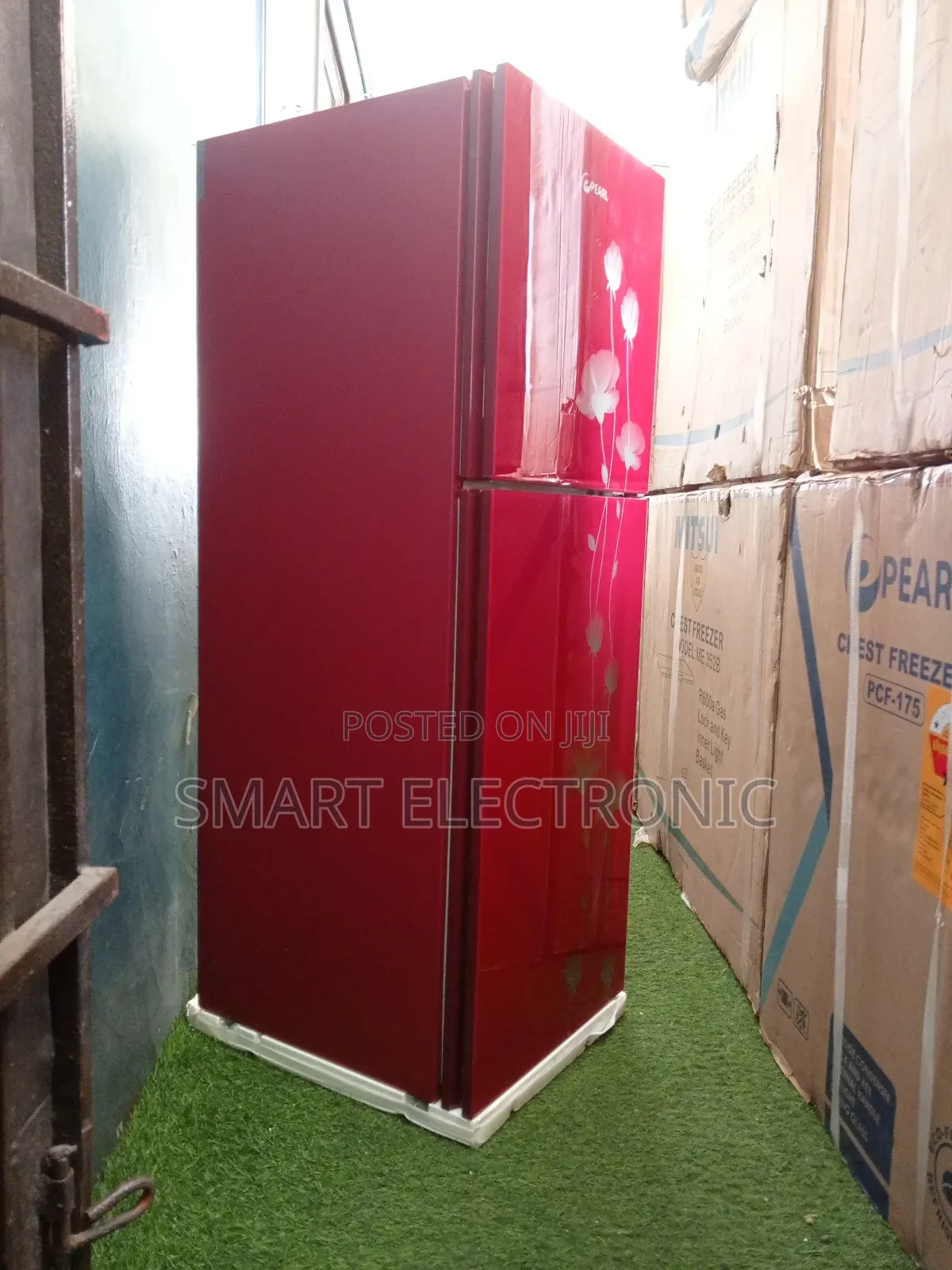 Top Freezer Pearl Refrigerator Double Door 138L Red Fridge