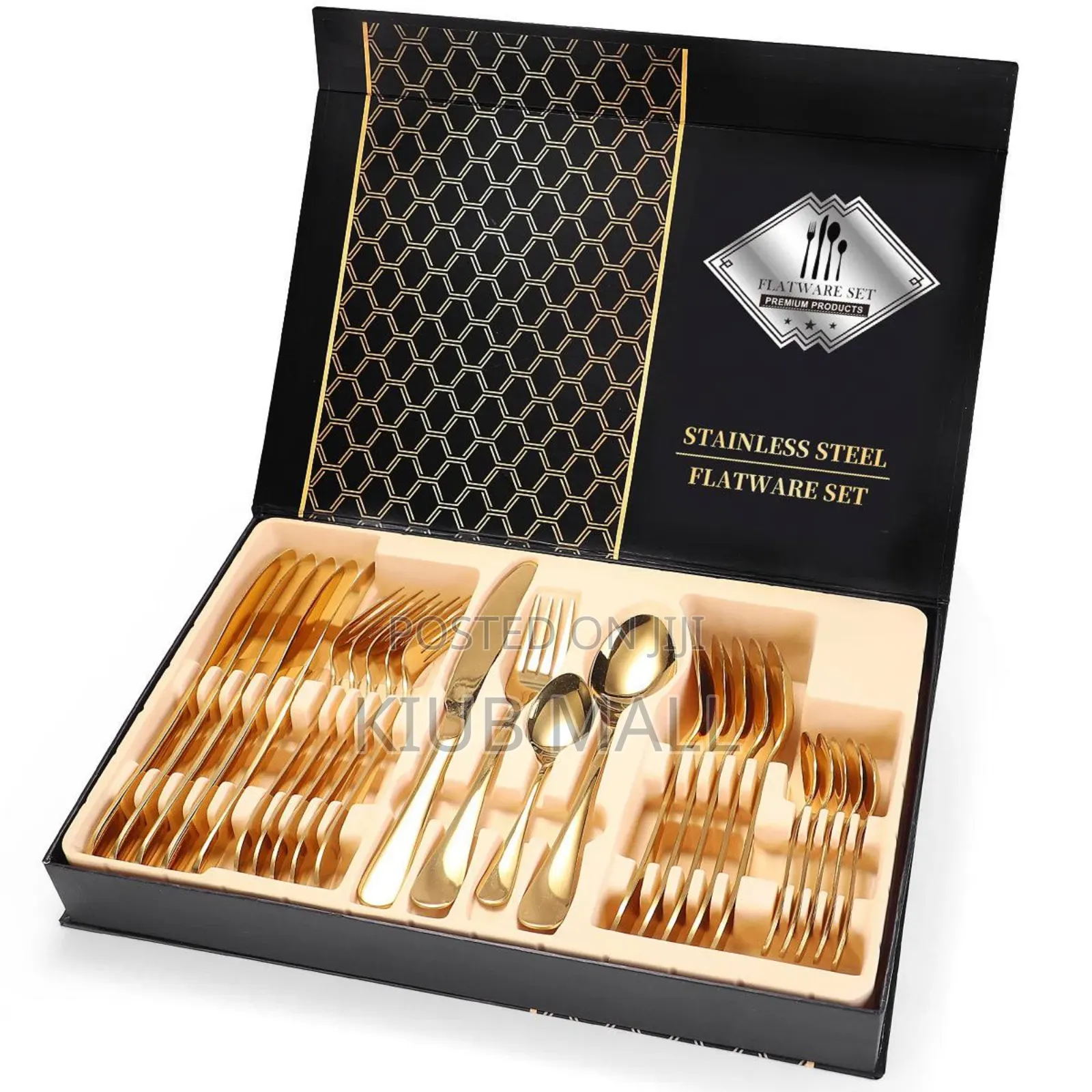 24 Pieces Quality Luxurious Cutlery Set Gold