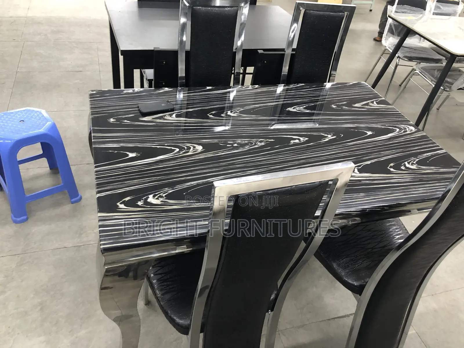 Foreign Quality Marble Dining Table With Four Chairs