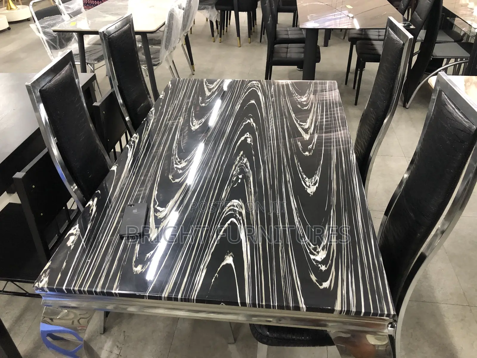 Foreign Quality Marble Dining Table With Four Chairs