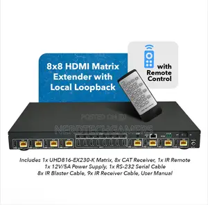 Orei HDMI Matrix Extender With IR RS-232 UHD816-EX230-K)