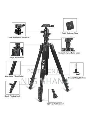 Lightweight Professional Aluminum Alloy Camera Tripod With 3