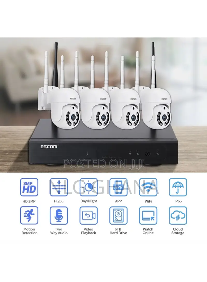 H.265 3mp 8ch 4 Ipc Wireless PTZ IP Camera Motion Detectio