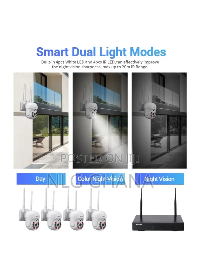 H.265 3mp 8ch 4 Ipc Wireless PTZ IP Camera Motion Detectio