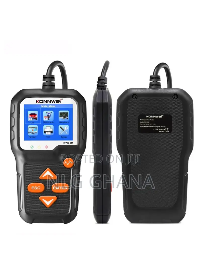 Konnwei Kw650 6-12v Car Motorcycle Battery Tester Charging C