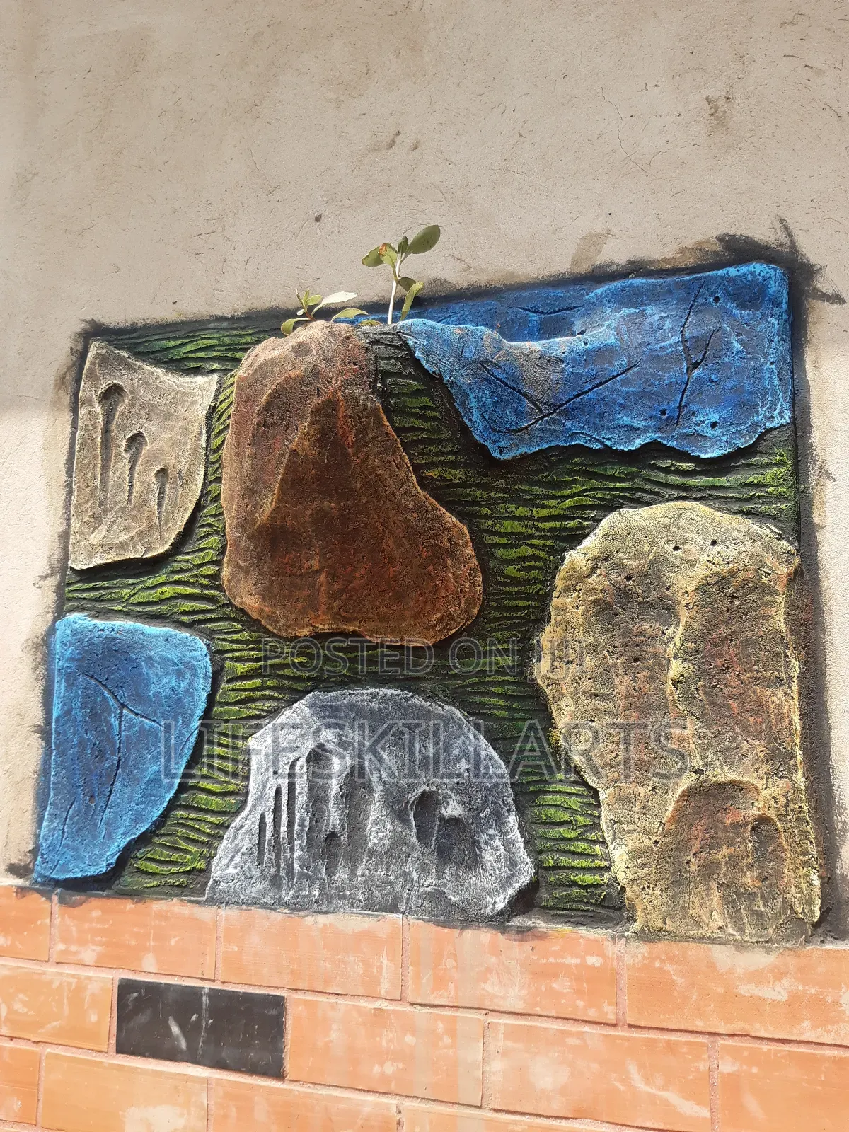 Decorated Flowerpot on Wall