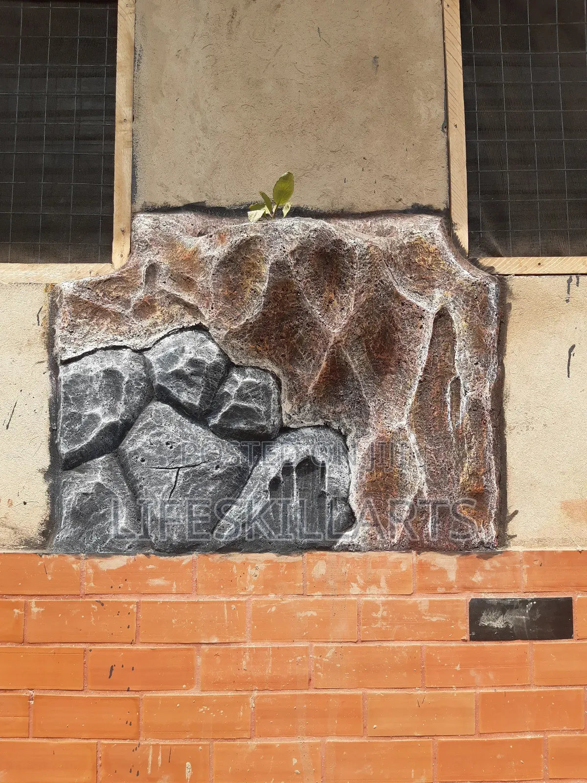 Decorated Flowerpot on Wall