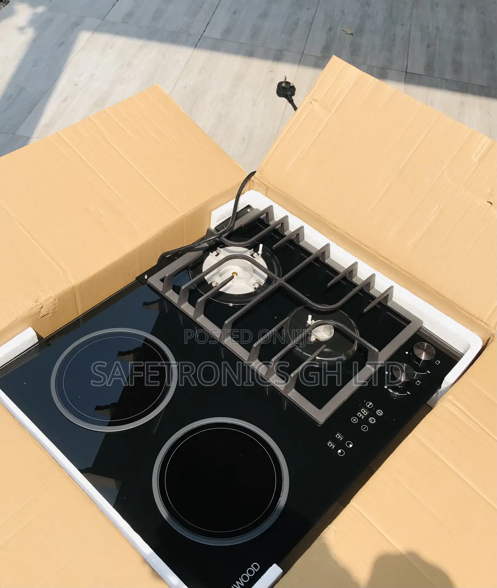 Designed Kenwood 2 Electric 2 Gas in-Built 60cm Black Glass