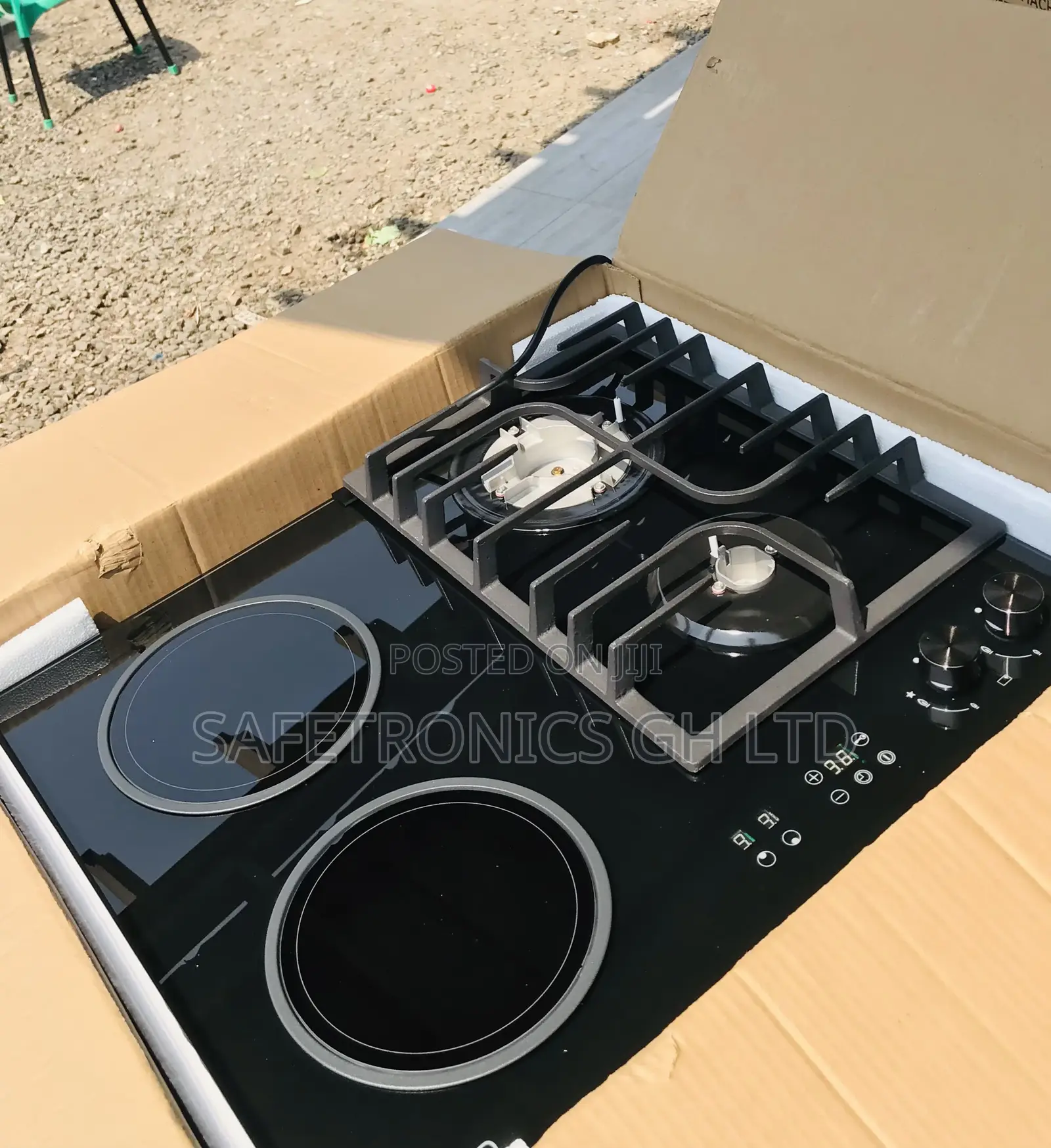 Order 60cm Kenwood 2 Electric 2 Gas Hob Glass Black in-Built