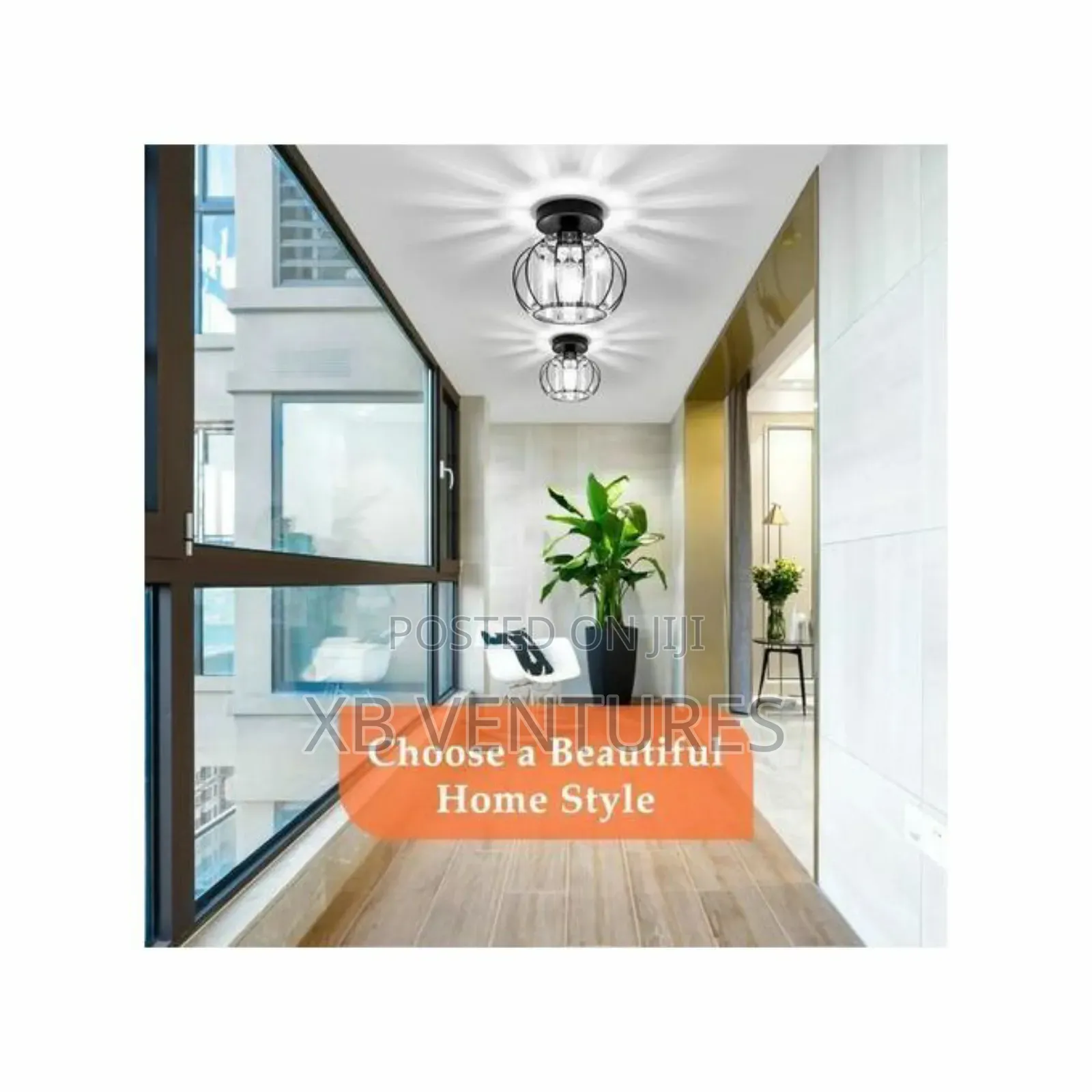 Simple and Modern European Crystal Ceiling Light